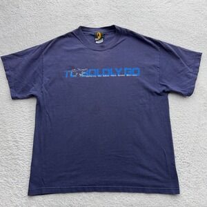 Star Trek The Experience Las Vegas Hilton To Boldly Go Navy Graphic T-Shirt L